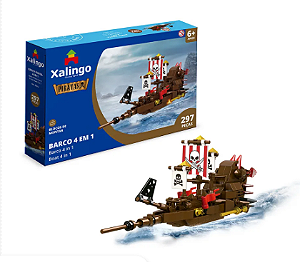 BLOCO DE MONTAR BARCO PIRATA 4 EM 1