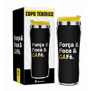 COPO TÉRMICO INOX TEMAS NEW FOCO FORÇA E CAFÉ