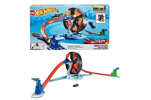 Pista e Acessório Hot Wheels - Competição Giratória, Multicolorido