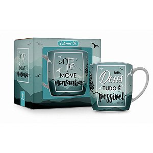 CANECA PORCELANA 360ML FÉ MOVE