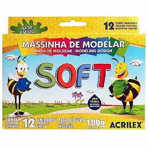 MASSA DE MODELAR 12 CORES SUPER SOFT