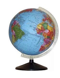 GLOBO TERRESTRE 30CM CONTINENTAL POL- BASE PRETA