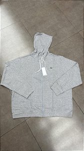MOLETOM LACOSTE HOODIE ORGANIC COTTON LIGHT GREY