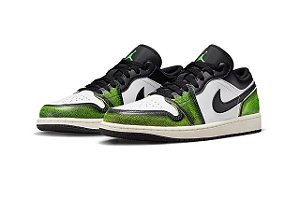 TÊNIS NIKE AIR JORDAN LOW "BLACK ELETRIC GREEN" (COMPLETO)
