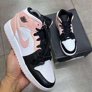 TÊNIS AIR JORDAN 1 MID GS ARCTIC ORANGE BLACK TOE (COMPLETO)