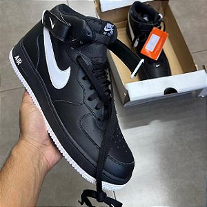TÊNIS NIKE AIR FORCE 1 MID 07 BLACK WHITE SOLE (COMPLETO)