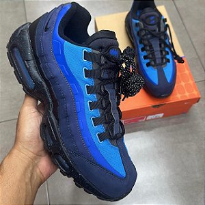 TÊNIS STASH X NIKE AIR MAX 95 BLACK AND HARBOR BLUE (COMPLETO)
