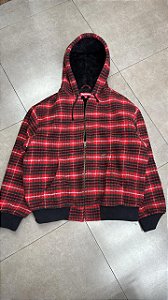 MOLETOM SUPREME PLAID WOOL HOODED WORK RED
