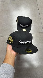 BONÉ SUPREME CHAMPIONSHIP BOX LOGO NEW ERA 59FIFTY BLACK