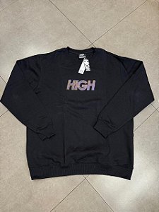 MOLETOM HIGH COMPANY CREWNECK OLOGRAPH LOGO BLACK