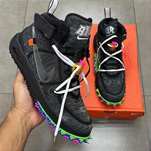 TÊNIS OFF-WHITE X NIKE AIR FORCE 1 MID BLACK (COMPLETO)