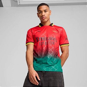 OFF-WHITE X PUMA CAMISETA AC MILAN TORCEDOR JERSEY RED