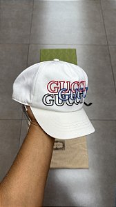 BONÉ GUCCI BASEBALL WHITE RED BLUE BLACK