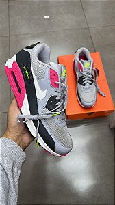 TÊNIS NIKE AIR MAX 90 WOLF GREY RUSH PINK (COMPLETO)