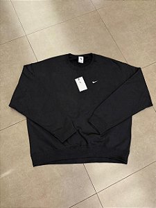 MOLETOM NIKE SOLO SWOOSH FLEECE BLACK WHITE