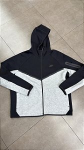 MOLETOM NIKE SPORTSWEAR TECH FLEECE ZIP UP HOODIE BLACK GREY