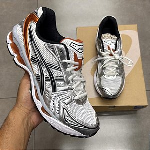 TÊNIS ASICS GEL KAYANO 14 SILVER PIQUANT ORANGE (COMPLETO)