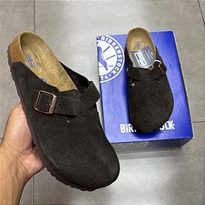 BIRKENSTOCK CLOG BOSTON SOFT FOOTBED SUEDE LEATHER MOCHA (COMPLETO)