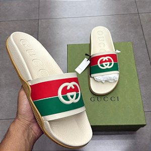 SLIDE GUCCI INTERLOCKING G ORANGE (COMPLETO)