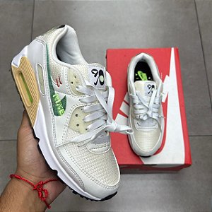 TÊNIS NIKE AIR MAX 90 SE XCAT SUMMIT WHITE AND NEPTUNE GREEN (COMPLETO)