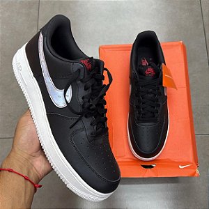 TÊNIS NIKE AIR FORCE 1 07 BLACK RED (COMPLETO)