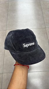 BONÉ SUPREME CORDUROY CAMP CAP BLACK