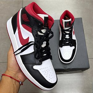 TÊNIS AIR JORDAN 1 MID GYM RED 2021 (COMPLETO)