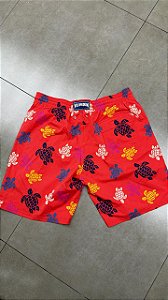 SHORTS VILEBREQUIN TURTLE-PRINT SWIM RED