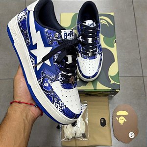 TÊNIS SSENSE X A BATHING APE BAPE STA BLUE SNAKESKIN (COMPLETO)