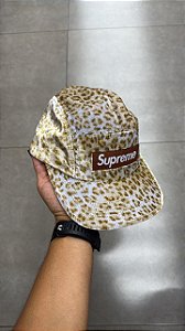 SUPREME LEOPARD VELVET CAMP CAP 'TAN'