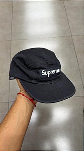 BONÉ SUPREME WASHED CHINO TWILL CAMP BLACK SS26-W1