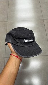 BONÉ SUPREME WASHED CHINO TWILL CAMP BLACK (SS25)