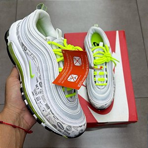 TÊNIS NIKE AIR MAX 97 GS JUST DO IT WHITE VOLT (COMPLETO)