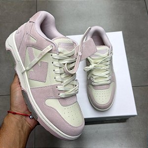 TÊNIS OFF-WHITE OUT OF OFFICE LOW TOPS SUEDE PANEL PINK (COMPLETO)