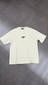 CAMISETA BALENCIAGA BB PARIS ICON MEDIUM FIT LIGHT BEIGE BLACK LOGO