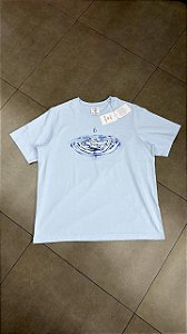 CAMISETA CASABLANCA DRIP LOGO PALE BLUE
