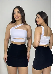 Top Feminino Faixa Recortes - Tamanho Único