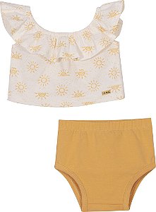 CONJUNTO BLUSA E CALCINHA BEBE MENINA - 2483 - NINI E BAMBINI