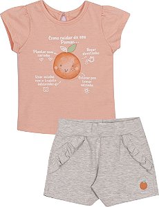 CONJUNTO BLUSA E SHORT FEMININO BEBE - 2516 - NINI E BAMBINI