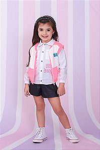 SHORT DE COURO PRETO 1076 BAMBOLLINA