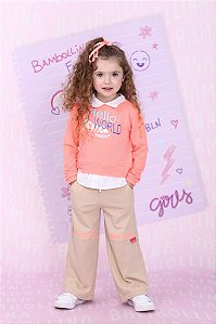 MOLETOM COM GOLA DE CAMISA E SILK 1187 BAMBOLLINA