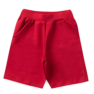 BERMUDA MOLETINHO INFANTIL VERMELHA