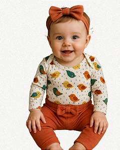 KIT BODY E CALCA BEBE PASSARINHOS