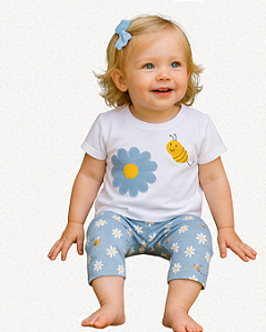 CONJUNTO BEBE MARGARIDAS E ABELHINHAS