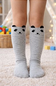 Meia Infantil Panda Toddler Meia Longa Desenho Animal Unissex