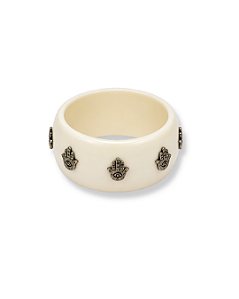 BRACELETE RESINA OFF WHITE HAMSA
