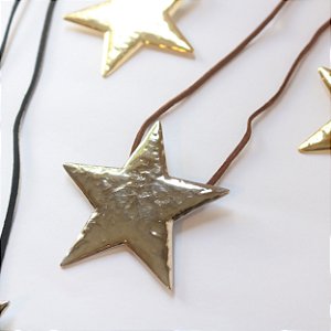 COURINHO PRETO PINGENTE ESTRELA PRATA