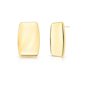 BRINCO GRANDE LISO RETANGULAR CURVO DOURADO