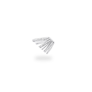 PIERCING UNITARIO 3 COLUNAS ZIRCONIA E 3 COLUNAS LISAS PRATEADO