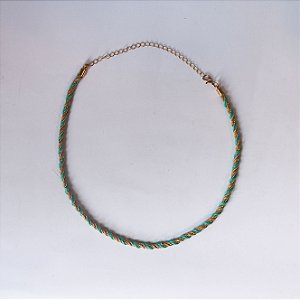COLAR CORDAO BAIANO COM TURQUESA
